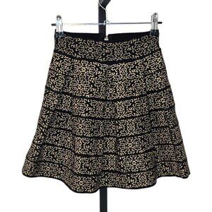 Guess Womens Bandage Mini Skirt, Gold, Black, Baroque, Size XS